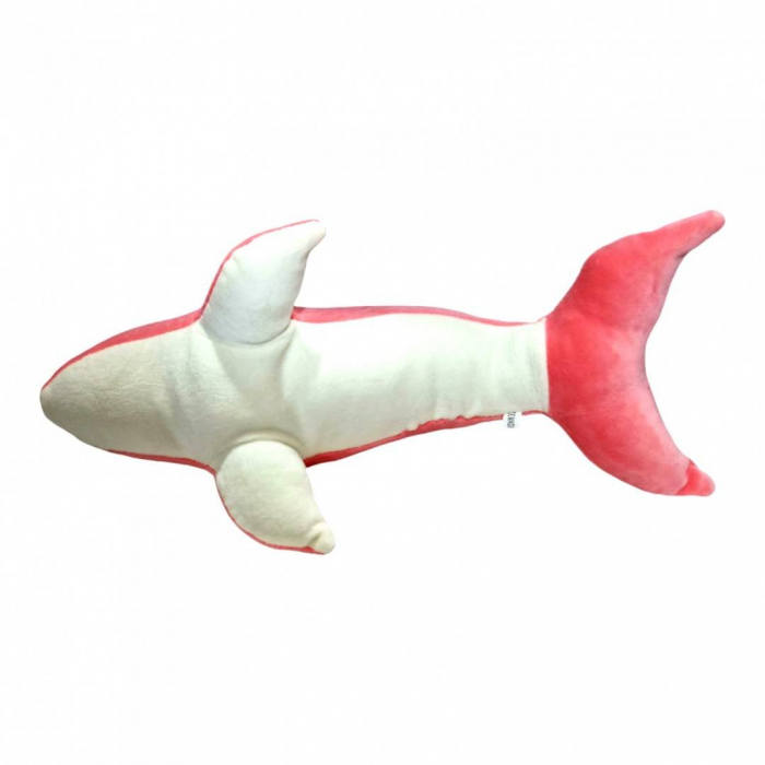 Jucarie din plus, rechin cu detalii brodate, 40cm, roz [4]