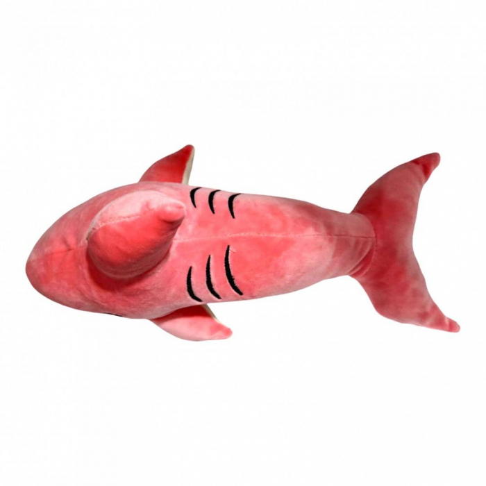 Jucarie din plus, rechin cu detalii brodate, 40cm, roz [3]