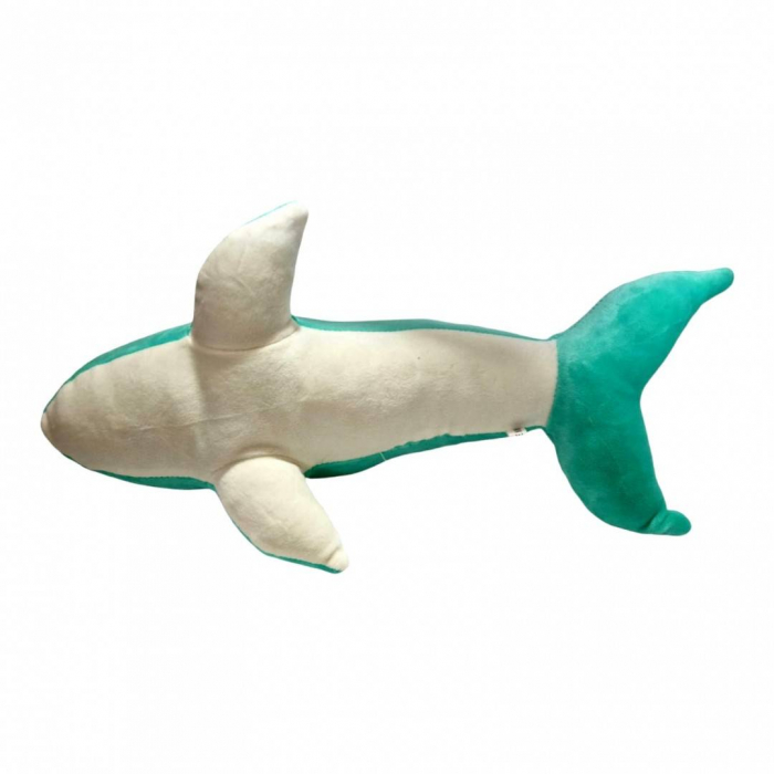 Jucarie din plus, rechin cu detalii brodate, 40cm, vernil [4]