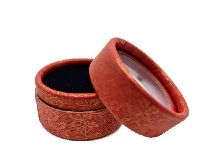 set 30 cutii cilindrice cu capac transparent detasabil, interior catifea neagra, cutie pentru bijuterii, martisoare , diametrul 5 cm [3]