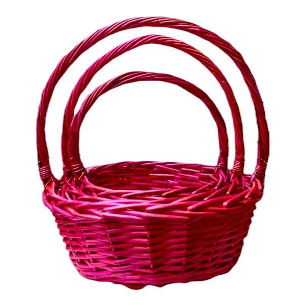 Set 3 cosuri impletite din rachita si nuiele, cu toarta, rotunde, diametrul 20-33 cm [2]