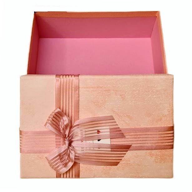 set 3 cutii cadou in forma dreptunghiulara, fundita din organza, roz 17.5-22.5 cm [3]