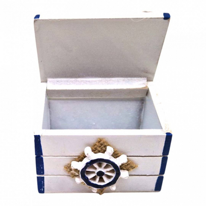 Cufar din lemn cu accesorii marine, 7.5x5.5x5.5 cm [3]