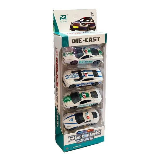 set 4 masini metalice, police, 1:50, alb [2]