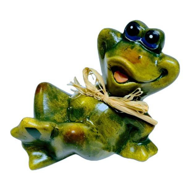 Set 4 ornamente din rasina, decoratiune pentru gradini, terase, gazon, broasca, 9 cm [3]