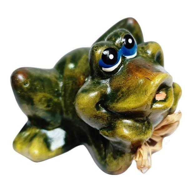 Set 4 ornamente din rasina, decoratiune pentru gradini, terase, gazon, broasca, 9 cm [2]