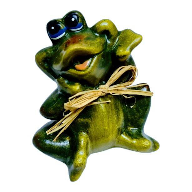 Set 4 ornamente din rasina, decoratiune pentru gradini, terase, gazon, broasca, 9 cm [5]