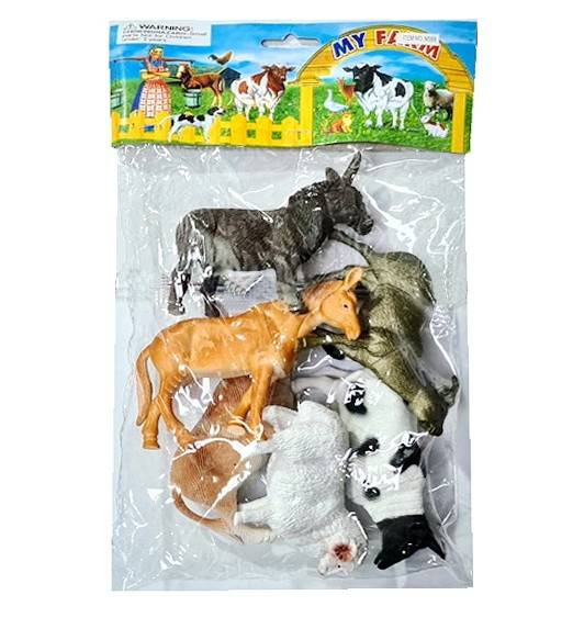 set 6 figurine animale domestice, vaca, bivol, oaie, cal, magar, tap, 11-14 cm [2]
