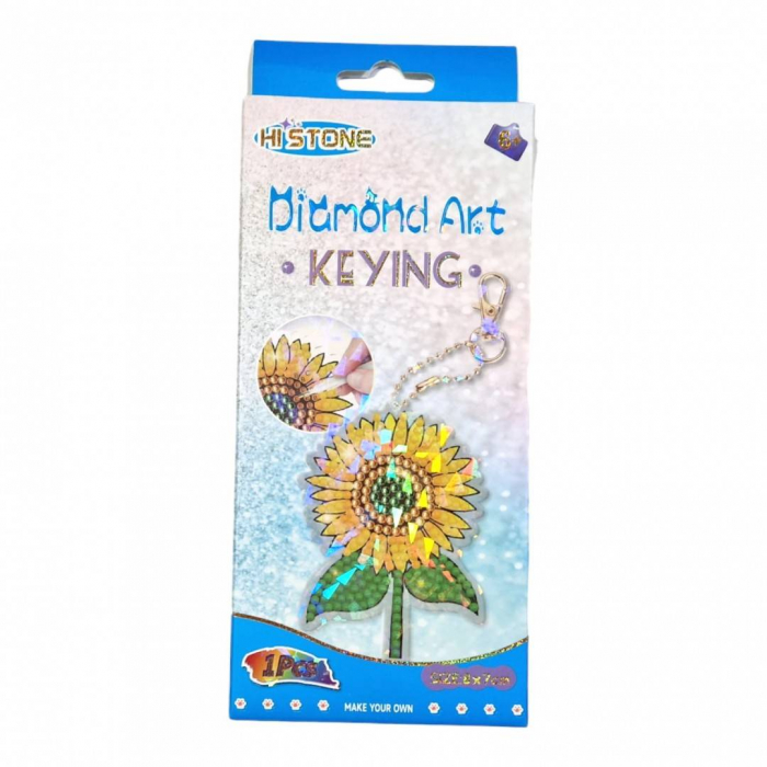 set creativ de pictura cu diamante, breloc floare, 8x7 cm [3]