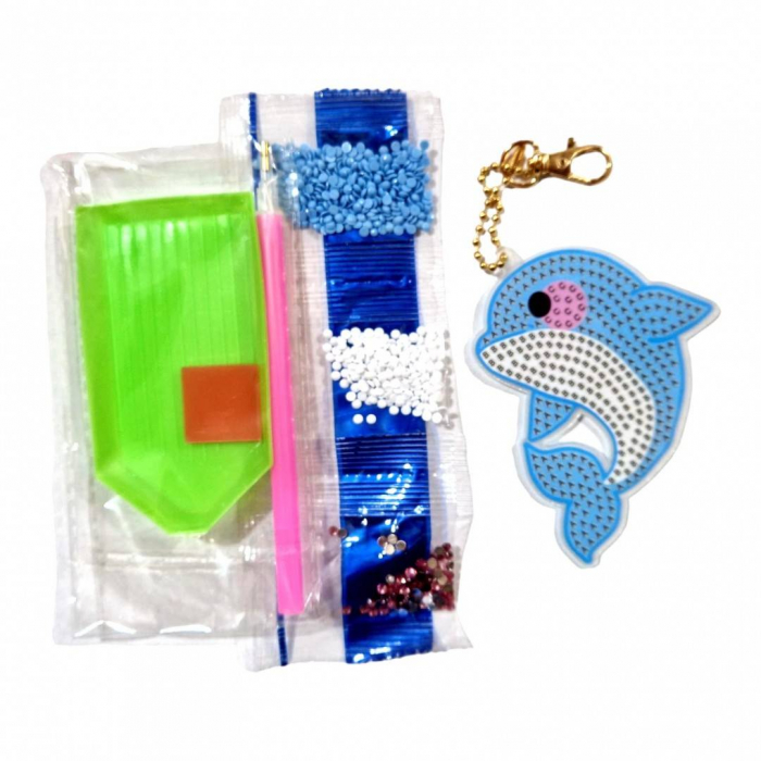 set creativ de pictura cu diamante, breloc floare, 8x7 cm [2]