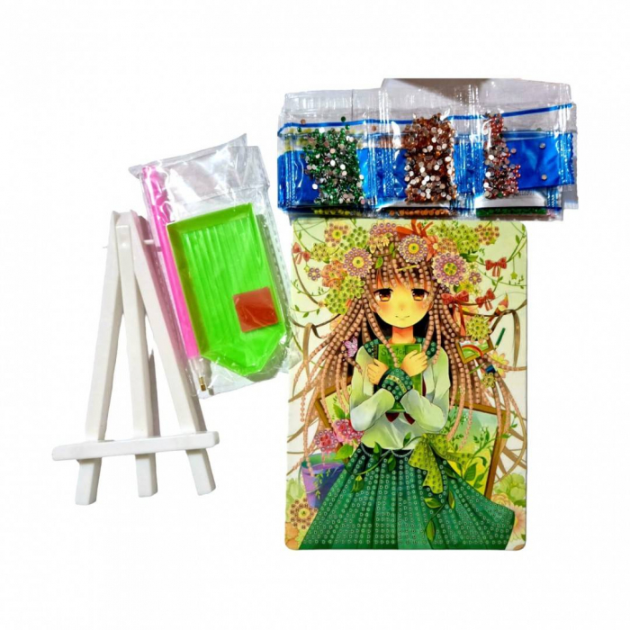 Set creativ de pictura cu diamante, tablou cu sevalet, fetita 19x14x2.5 cm [2]