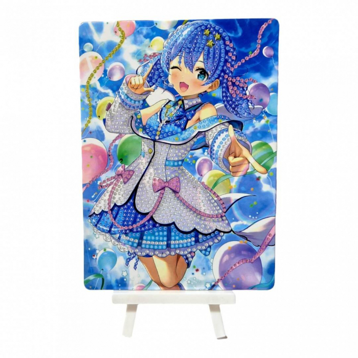 Set creativ de pictura cu diamante, tablou cu sevalet, fetita 19x14x2.5 cm [6]