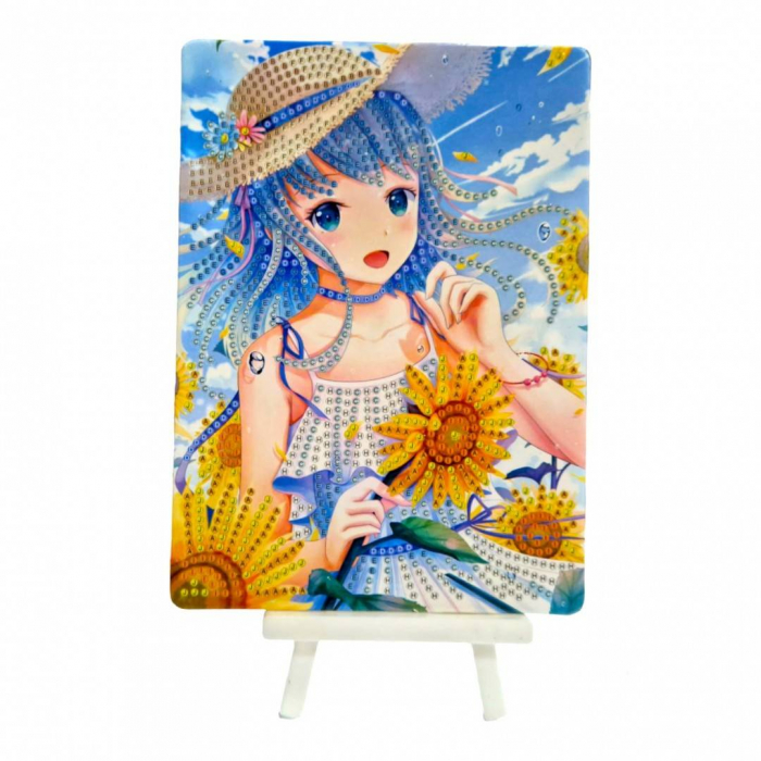 Set creativ de pictura cu diamante, tablou cu sevalet, fetita 19x14x2.5 cm [5]