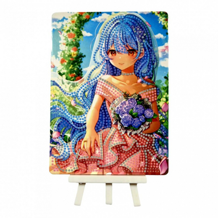 Set creativ de pictura cu diamante, tablou cu sevalet, fetita 19x14x2.5 cm [10]