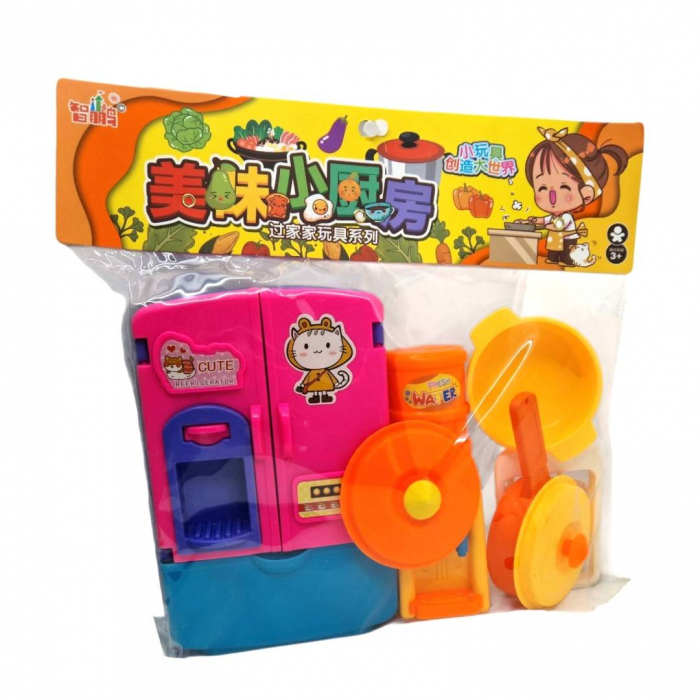 Set de jucarie, bucatarie cu frigider, dozator de apa si accesorii [5]
