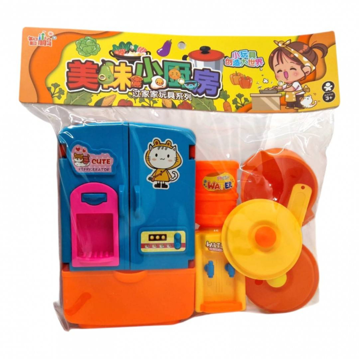 Set de jucarie, bucatarie cu frigider, dozator de apa si accesorii [8]