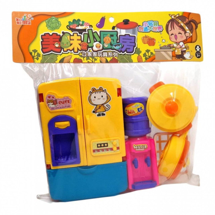 Set de jucarie, bucatarie cu frigider, dozator de apa si accesorii [7]