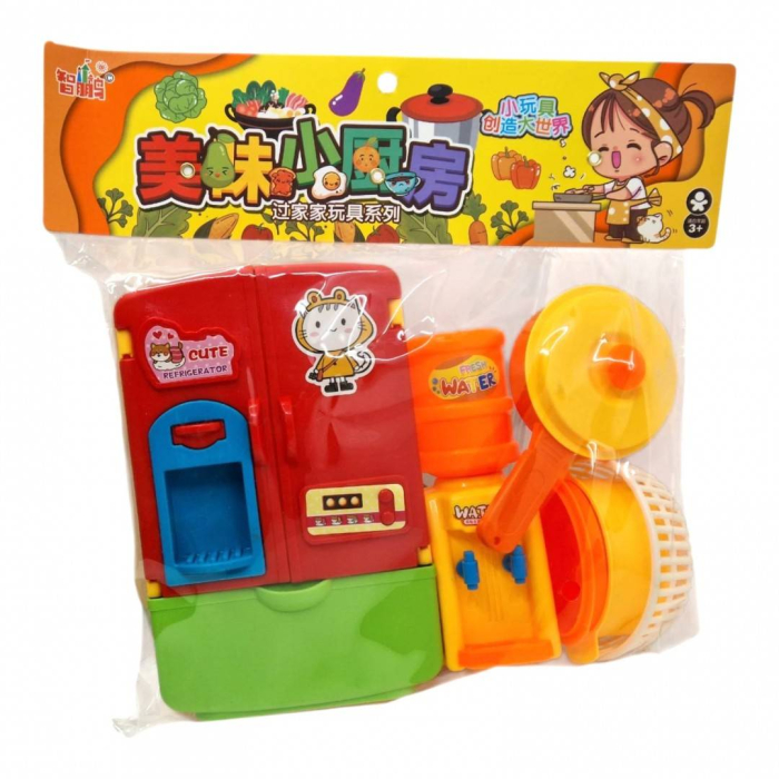 Set de jucarie, bucatarie cu frigider, dozator de apa si accesorii [6]