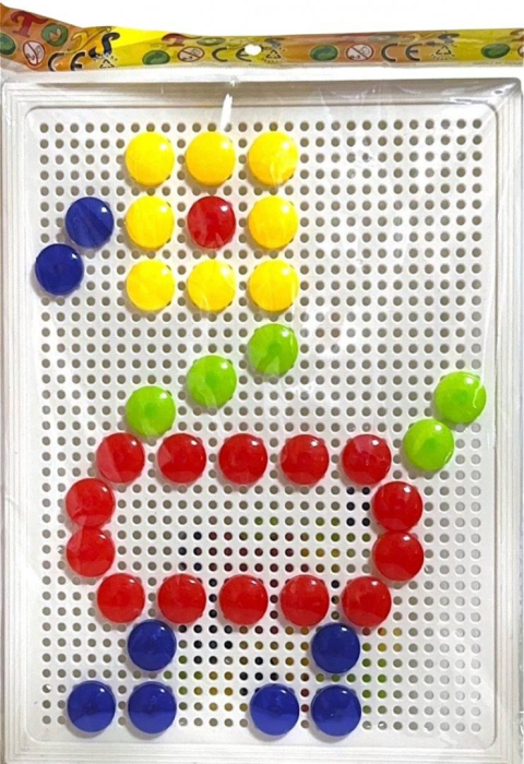 Placa mozaic cu pini colorati, joc creativ pentru copii, 60 piese [2]