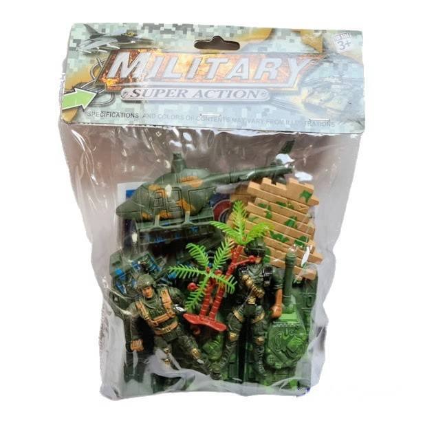 Set militar cu harta, soldati si vehicule militare, 12 piese, verde [4]