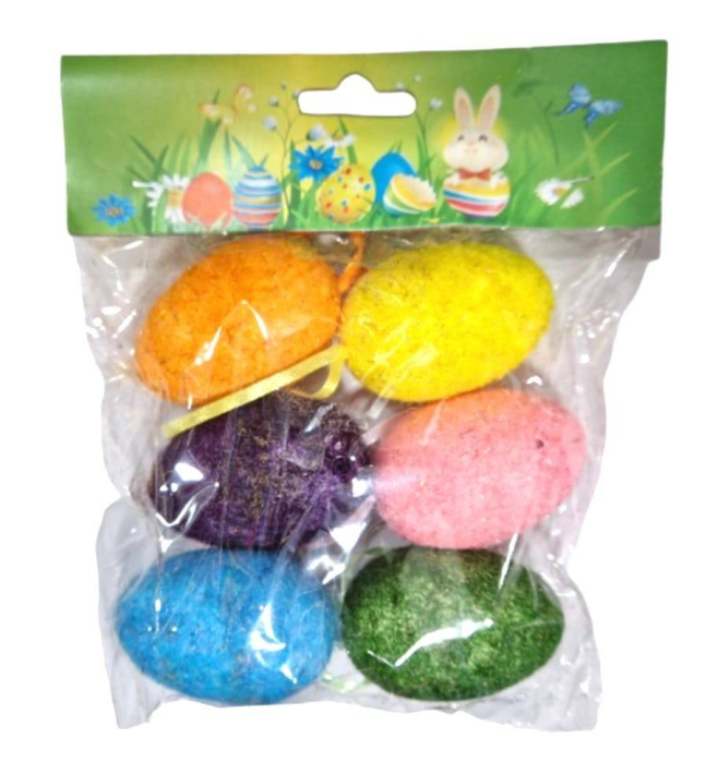 set oua decorative de Paste, de agatat, set 6 buc multicolore, 5.5 cm [2]