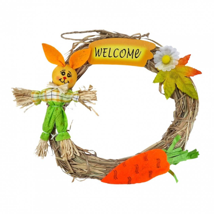 coronita welcome din fire naturale impodobita pentru Paste [1]