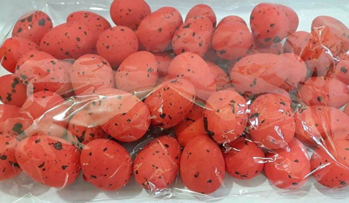 Set 50 oua decorative din polistiren – model patat, culoare rosu [2]