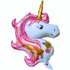 Petrecere - alon folie, supapa de autoetansare, inorog roz 70 x 45 cm - Copie