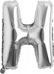 Petrecere - Balon din folie metalizata, argintiu, 80 cm, litera H