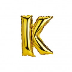 Petrecere - Balon din folie metalizata, auriu, 40 cm, litera K