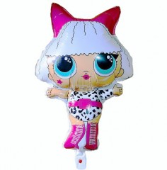 Petrecere - Balon folie printesa cu fundita, supapa de autoetansare, 83 x 49 cm, alb