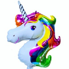 Petrecere - alon folie, supapa de autoetansare, inorog multicolor 70 x 45 cm