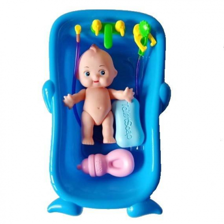Bebe & Papusi & Accesorii - Bebelus cu accesorii pentru baie si cadita cu dus