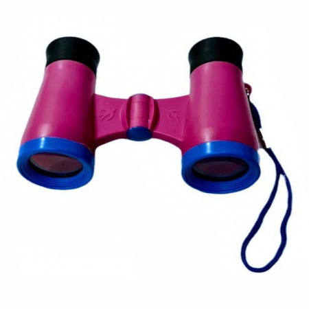 Jucarii Educative - binoclu din plastic de jucarie, model cu snur, 11x7x3.5 cm