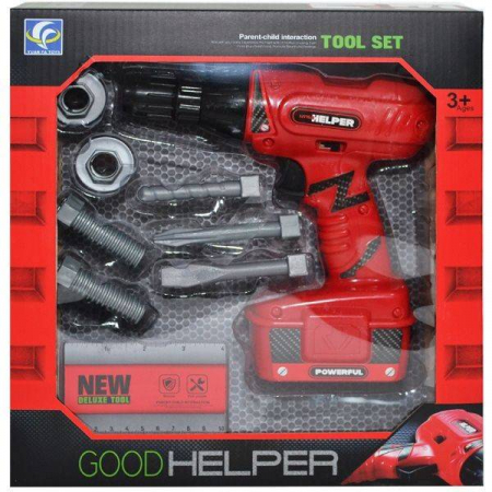 Jucarii Rol - Bormasina Good Helper cu baterii , 9 piese