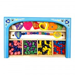Jucarii Lemn - Caseta cu margele - lemn
