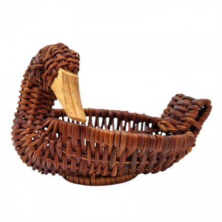 Cosuri - Cos din rachita in forma de rata, decoratiune realizata manual, 9x9x12 cm