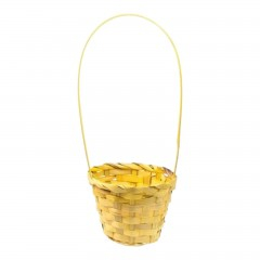 Ambalaje - cos bambus cu toarta, 13 cm, galben
