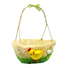 Paste - Cos hexagonal cu maner de Paste, cu decoratiuni aplicate