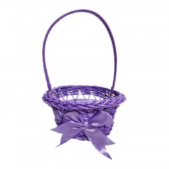 Cosuri - Cos impletit cu panglica satinata, mov, 12 cm