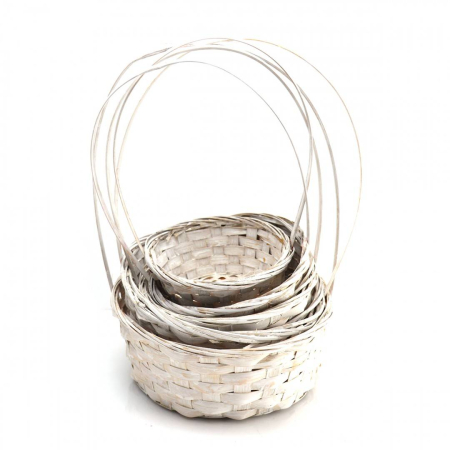 Cosuri - Set 5 cosuri din bambus pentru aranjamente florale, alb