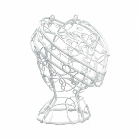 Cosuri - cos ornament metalic in forma de inima cu capac rabatabil, marturie nunta, botez