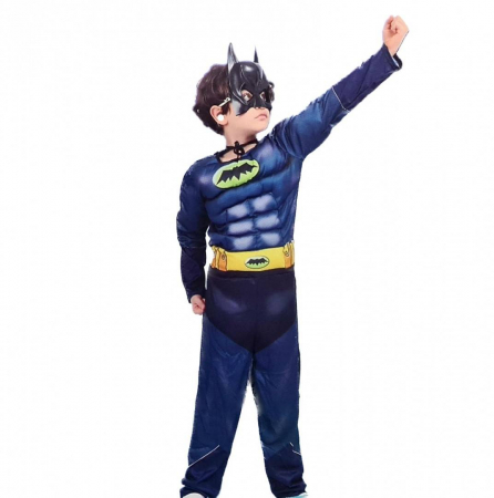 Petrecere - costum carnaval cu muschi si pelerina neagra, 120-130 cm