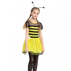 Petrecere - Costum albina, rochita cu bentita si aripioare, marimea M, 7-9 ani