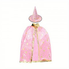 Halloween - Costumatie Halloween, pelerina si palarie, 3-7ani, roz
