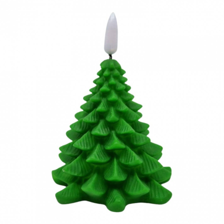 Craciun - Decoratiune Craciun, brad cu lumini, 11 cm, verde/rosu