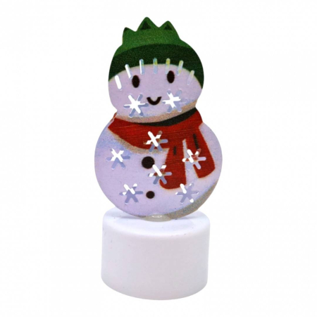 Craciun - Decoratiune Craciun, copil / om de zapada / clopotel - cu lumini, 8 cm