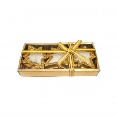 Craciun - Decoratiune Craciun, set lumanari in forma de stelute, auriu