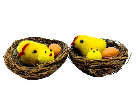 Paste - decoratiune Paste, set doua cuiburi cu puisori