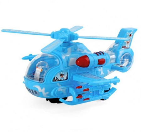 Vehicule - elicopter cu sunete si lumini, albastru, 26 cm